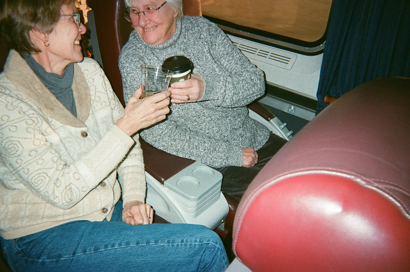 ladies cheersing coffee