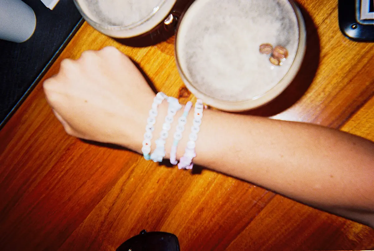 close up of friendship bracelet